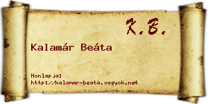 Kalamár Beáta névjegykártya